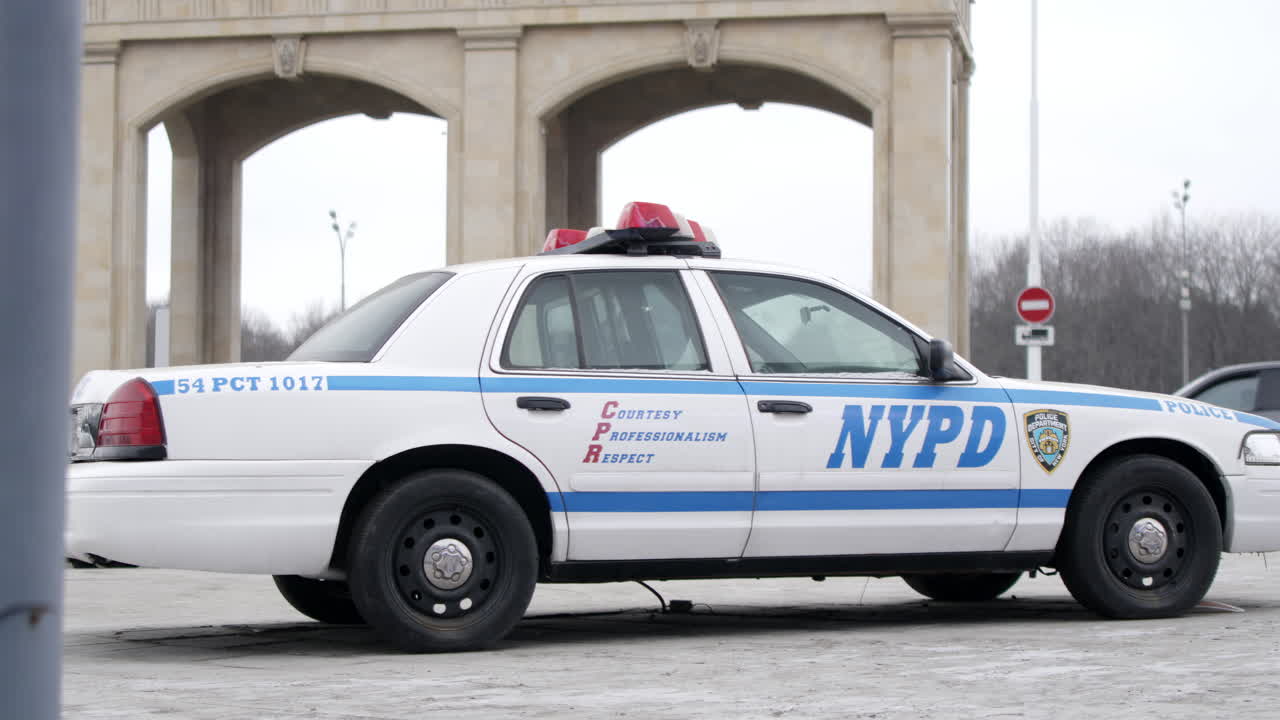 NYPD Police Car in Front of Archway