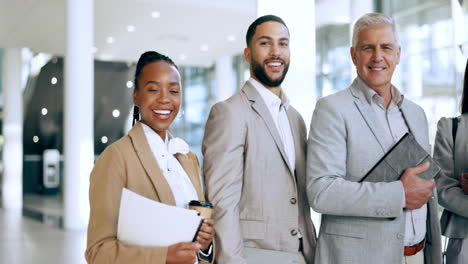 group, diversity and professional in portrait