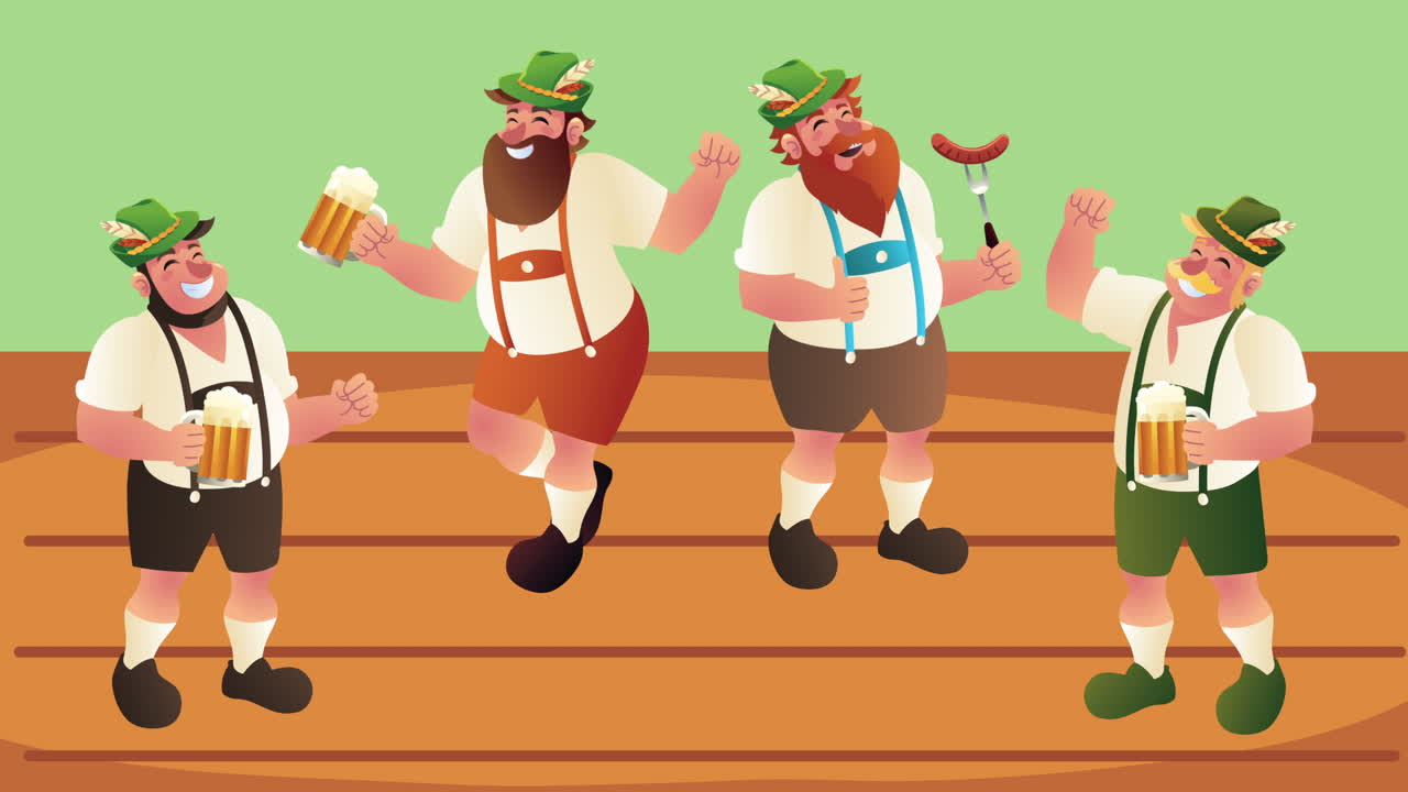 celebrazione dell'oktoberfest uomini tedeschi personaggi