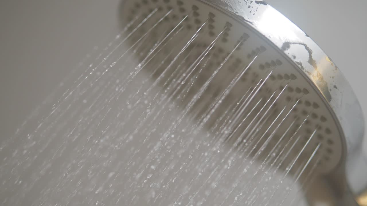 Close-up of a Shower Head in Use