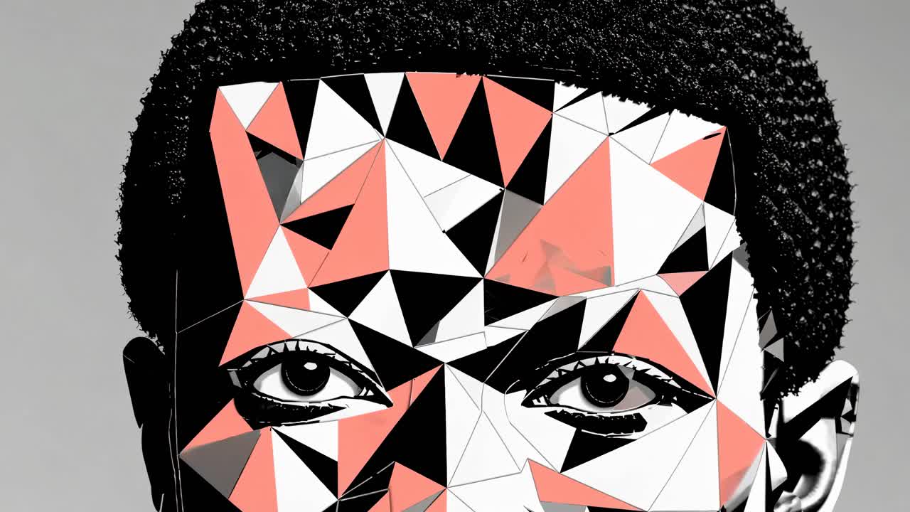 retrato geométrico abstracto