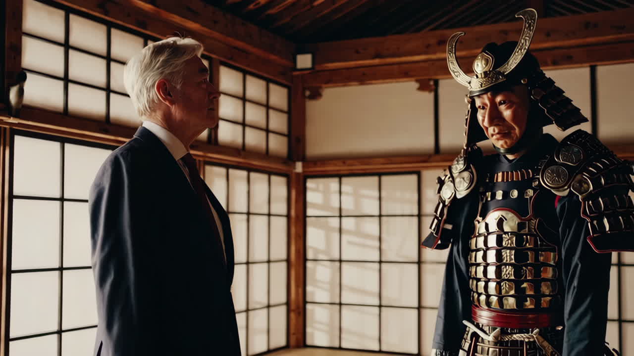 사무라이와의 비즈니스 회의