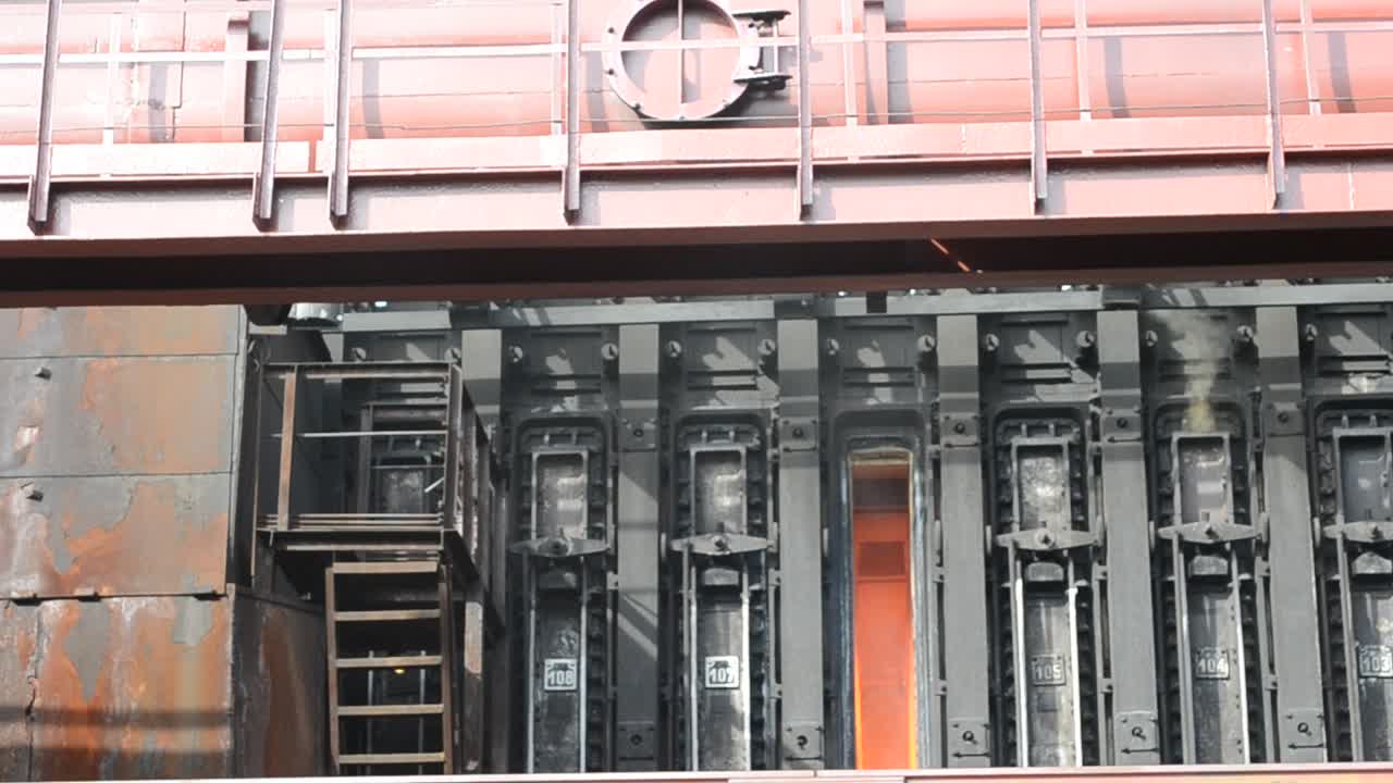 Industrial plant with smoke