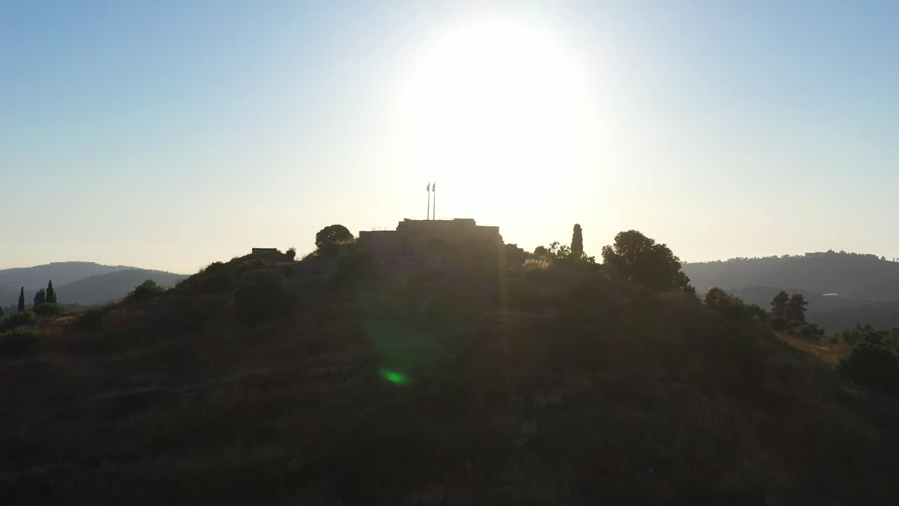 Ancient Fortress on a Hilltop in Israel