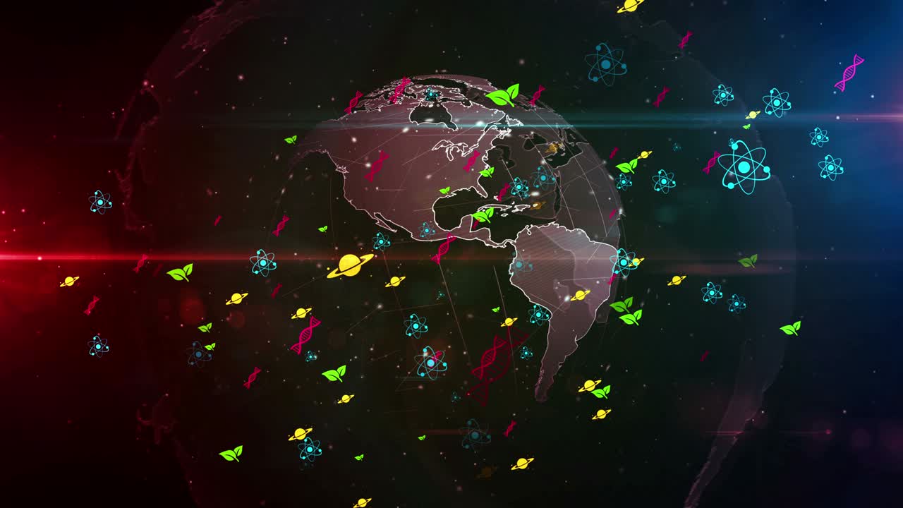 Science symbols and icons loop and seamless background