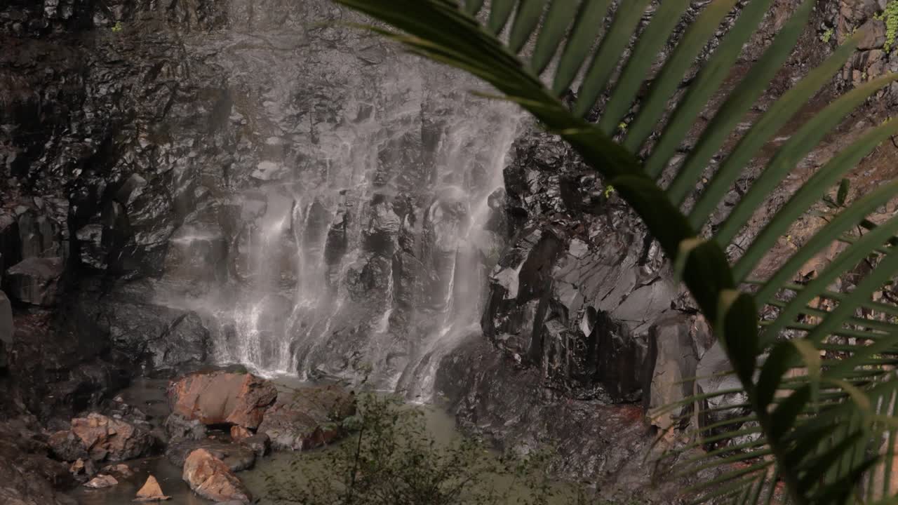 Hand Held Footage Of The Base Of Purlingbrook Falls, Springbrook ...