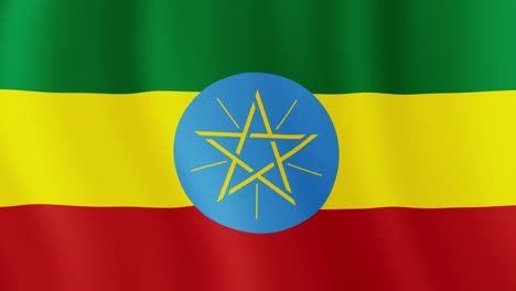ethiopia flag is waving 3d animation
