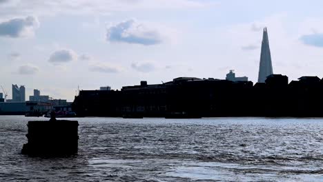 view towards the shard from rotherhithe, london