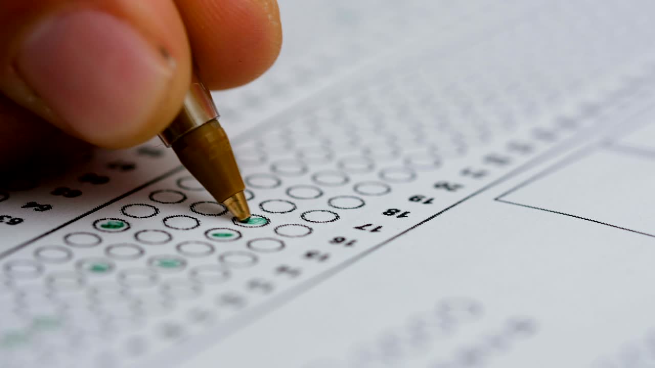 elegir respuestas durante el examen - prueba de opción múltiple