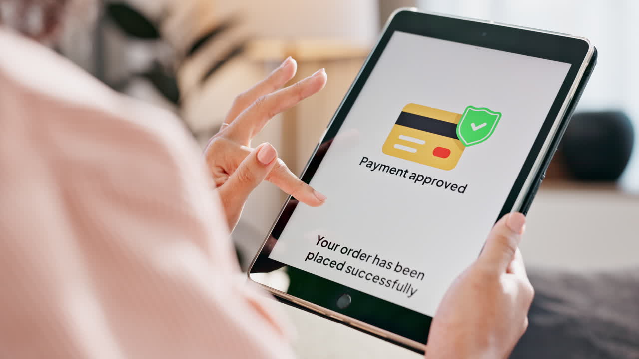 Online shopping on a tablet