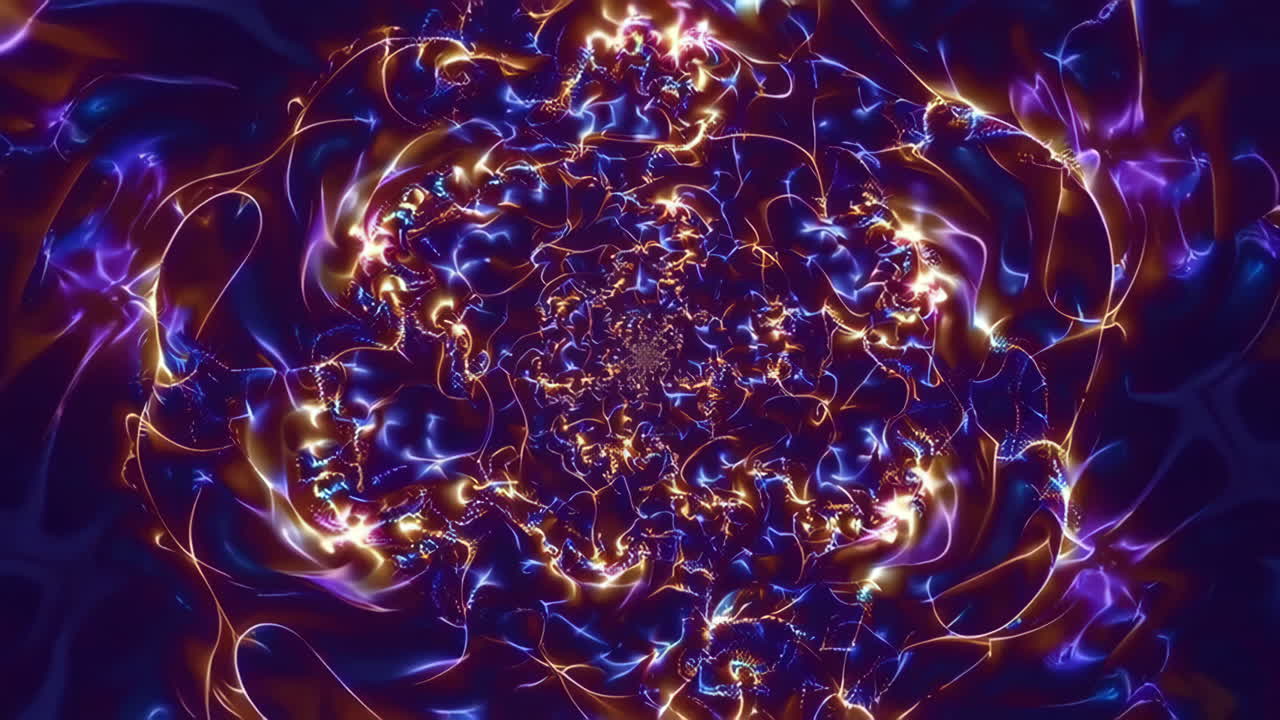 Abstract Glowing Fractal Spiral
