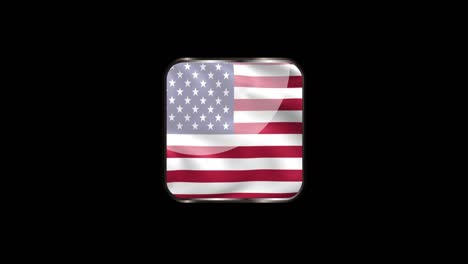 3d steel badge with the flag of the united states of america