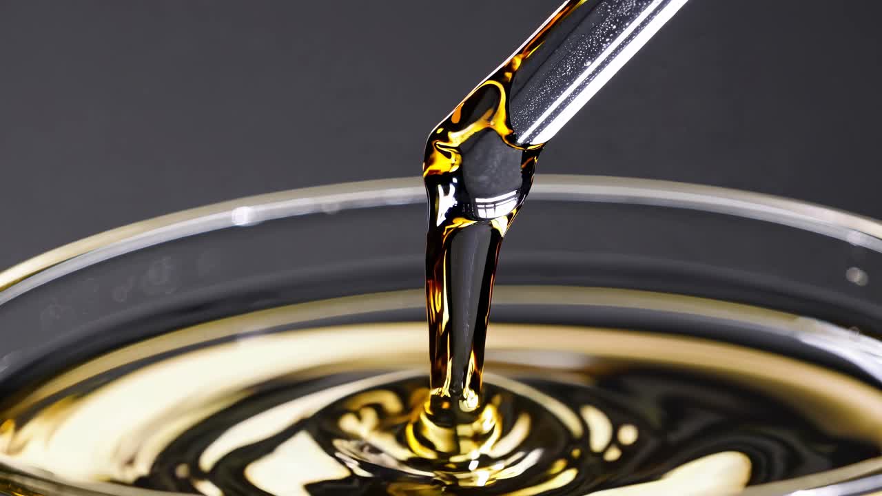 페트리 접시에 액체를 부어 넣는 것