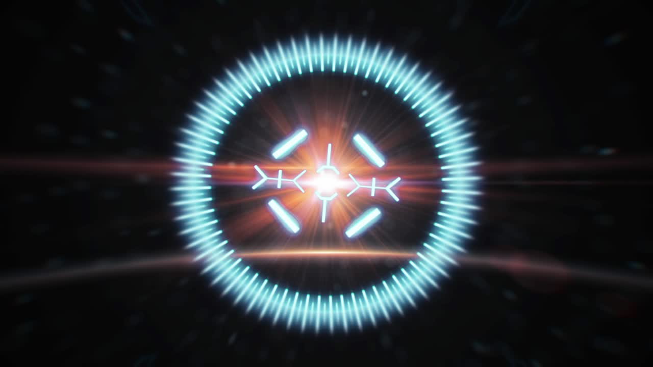2D HUD animation of a target with a background of anamorphic highlights