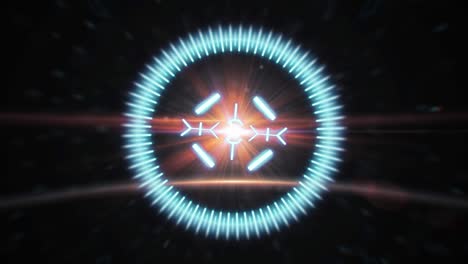 animación en 2d de un objetivo con un fondo de resaltos anamórficos
