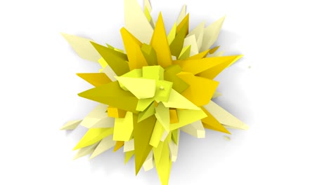 4k. abstract digital flower. version with yellow and green colors. seamless looped.
