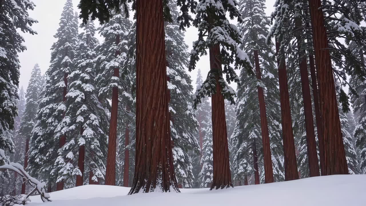 Snowy Redwood Forest