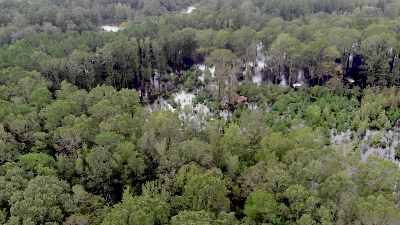 노스 캐롤라이나의 허리케인 플로렌스에서 강 범람 영상