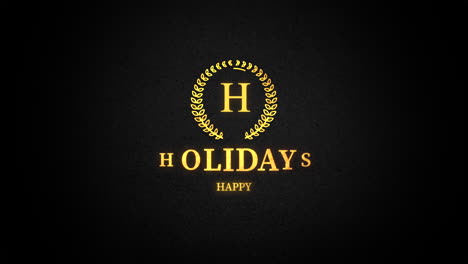 happy holiday a sleek logo with golden laurel wreath on a bold black background