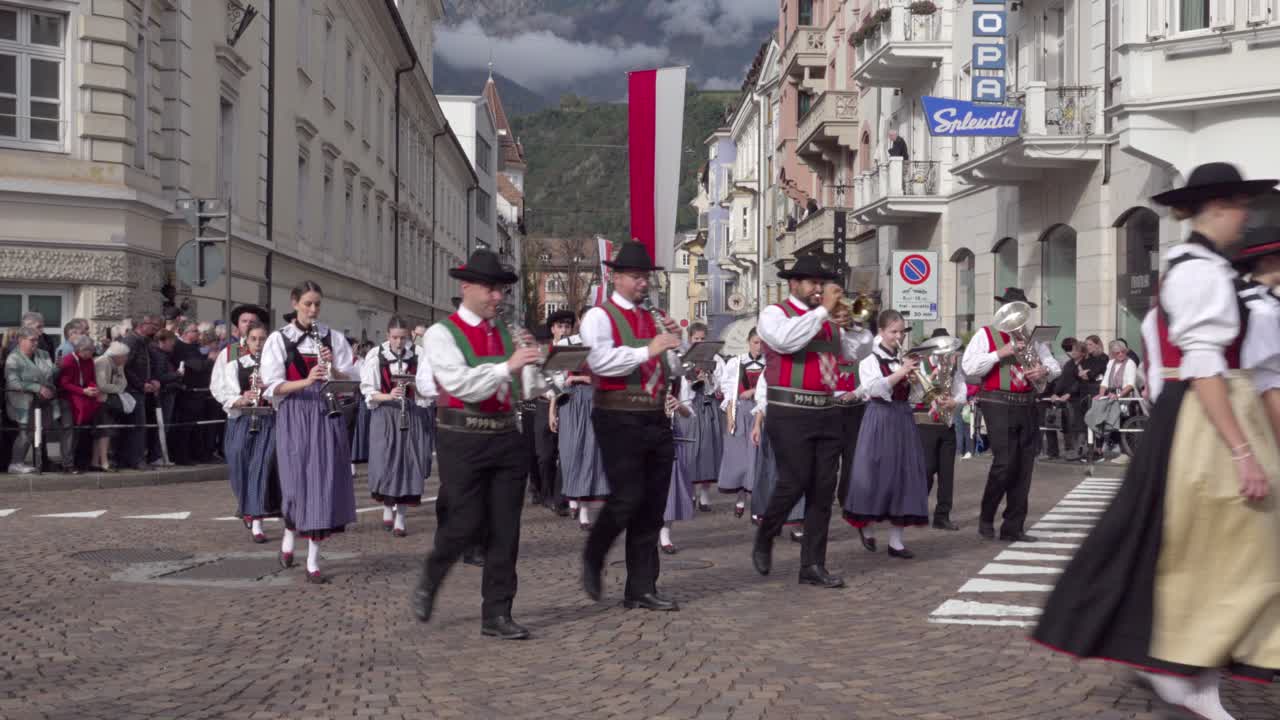 Brass band Bozen at the annual Grape Festival, Meran - Merano, South Tyrol, Italy (part 2 of 3)