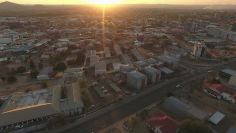 the sun setting over windhoek