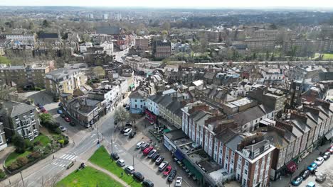 houses on edge of blackheath southeast london drone,aerial