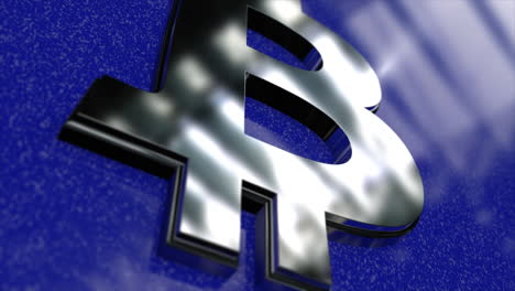 símbolo de bitcoin en fondo azul