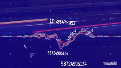 Animación-Del-Procesamiento-De-Datos-Sobre-Fondo-Azul