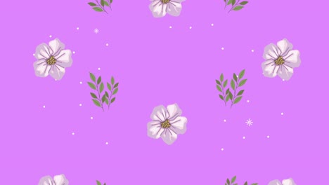 flores y hojas blancas en el fondo