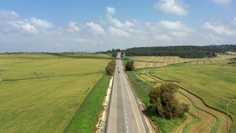 scenic country road through fields