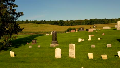 drone-pass-over-of-head-stones-of-Gorham-Cemetery