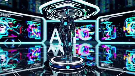 robot futurista en un entorno de ia de alta tecnología