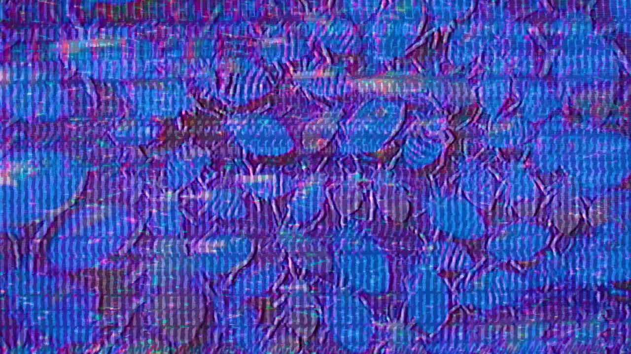 insectos infestando una vieja cama de trapo con efecto de fallas de varios colores