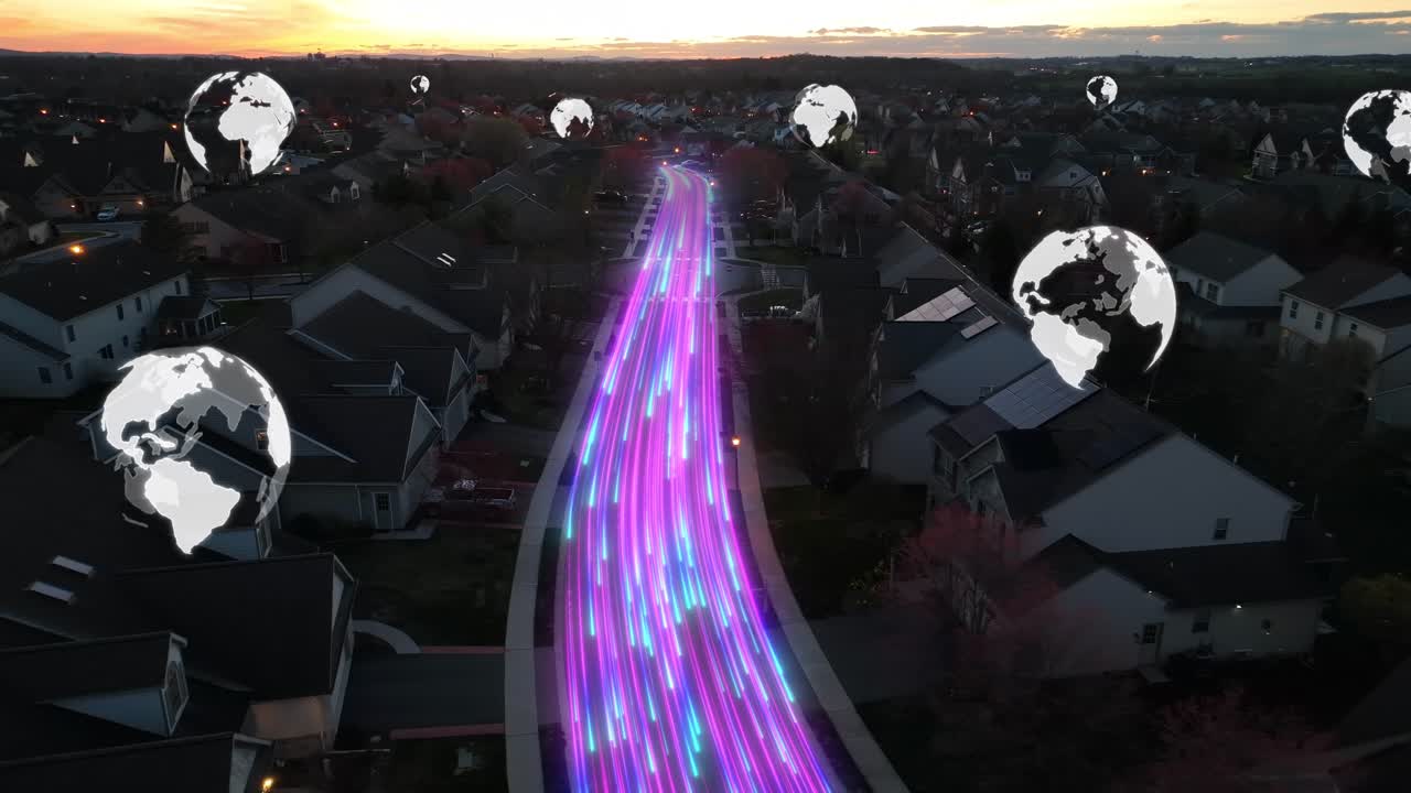 빠른 인터넷으로 연결된 현대 미국 가정