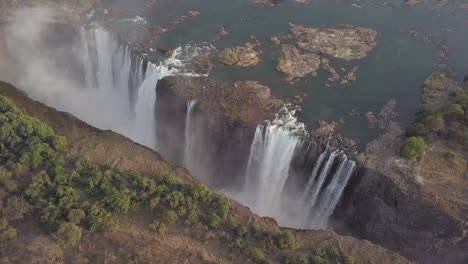 dramatic victoria falls, famous african waterfall as seen from above