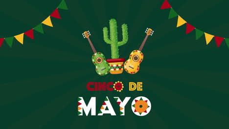 cinco de mayo celebration mexican with guitars and cactus