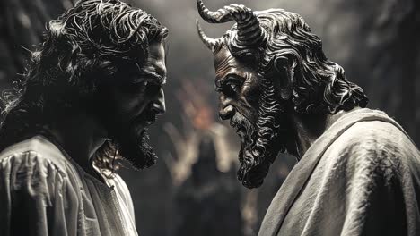 confrontation of good and evil: jesus vs. the devil