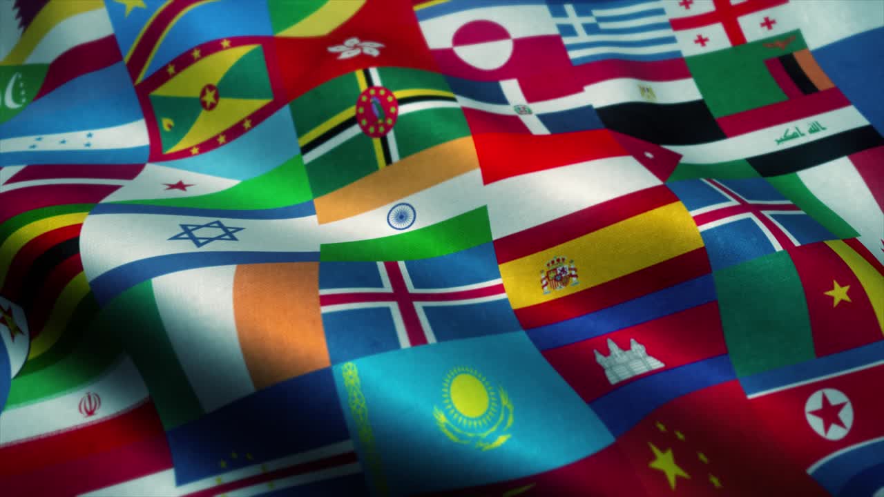 bandera realista de las banderas, bucle con textura de tela muy detallada. resolución 4k