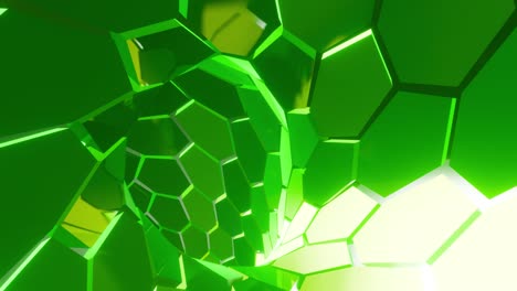 3d animation of hexagon tunnel futuristic corridor in loop