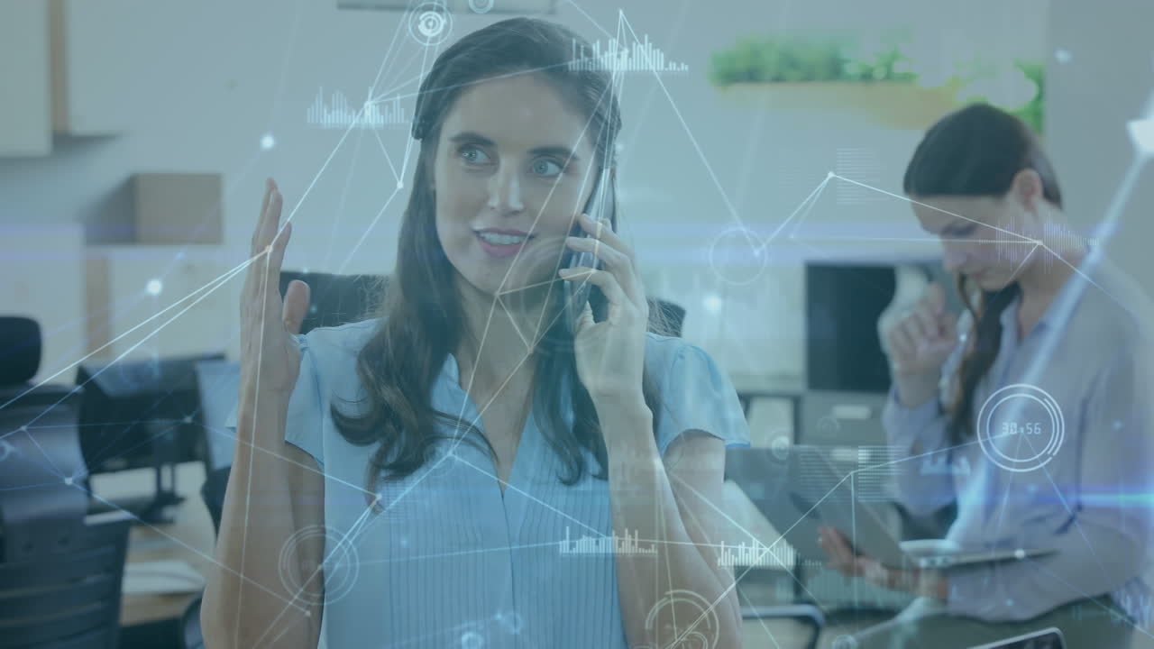 animación de una red de conexiones entre diversos grupos de empresarios