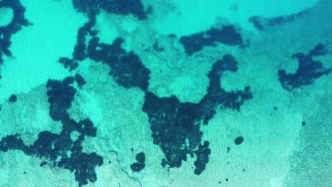 fondo azul claro del mar jónico en ksamil, albania - sobrecarga ascendente