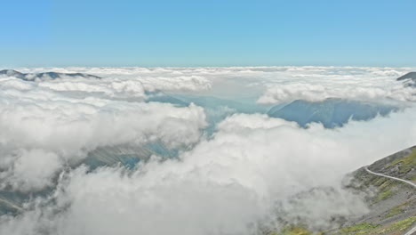 aerial view mountains in georgia, caucasus. drone view landscape