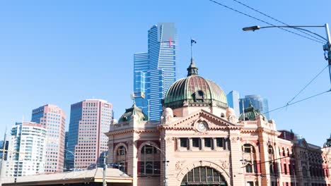 iconic melbourne architecture with bustling city life