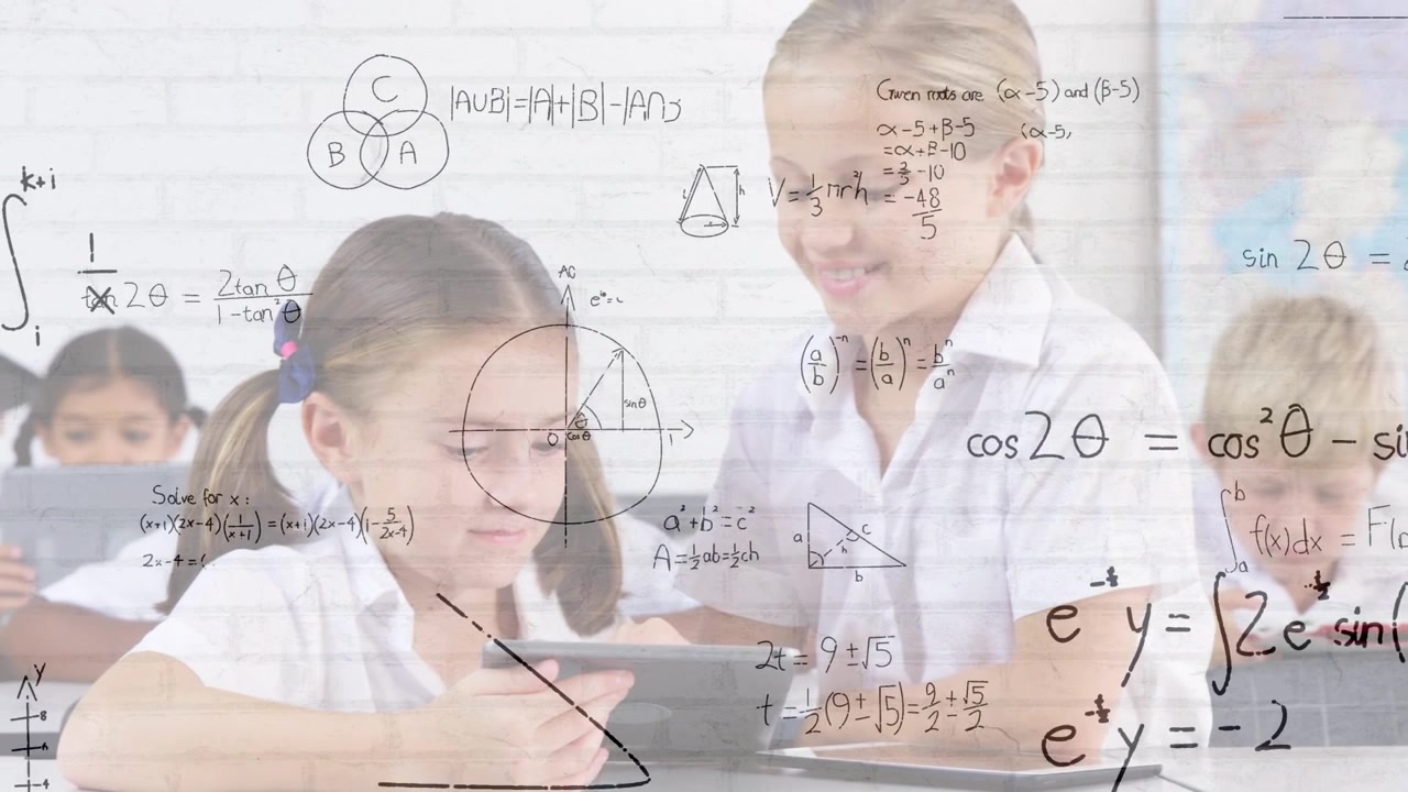 Animation of mathematical equations over schoolchildren using laptop