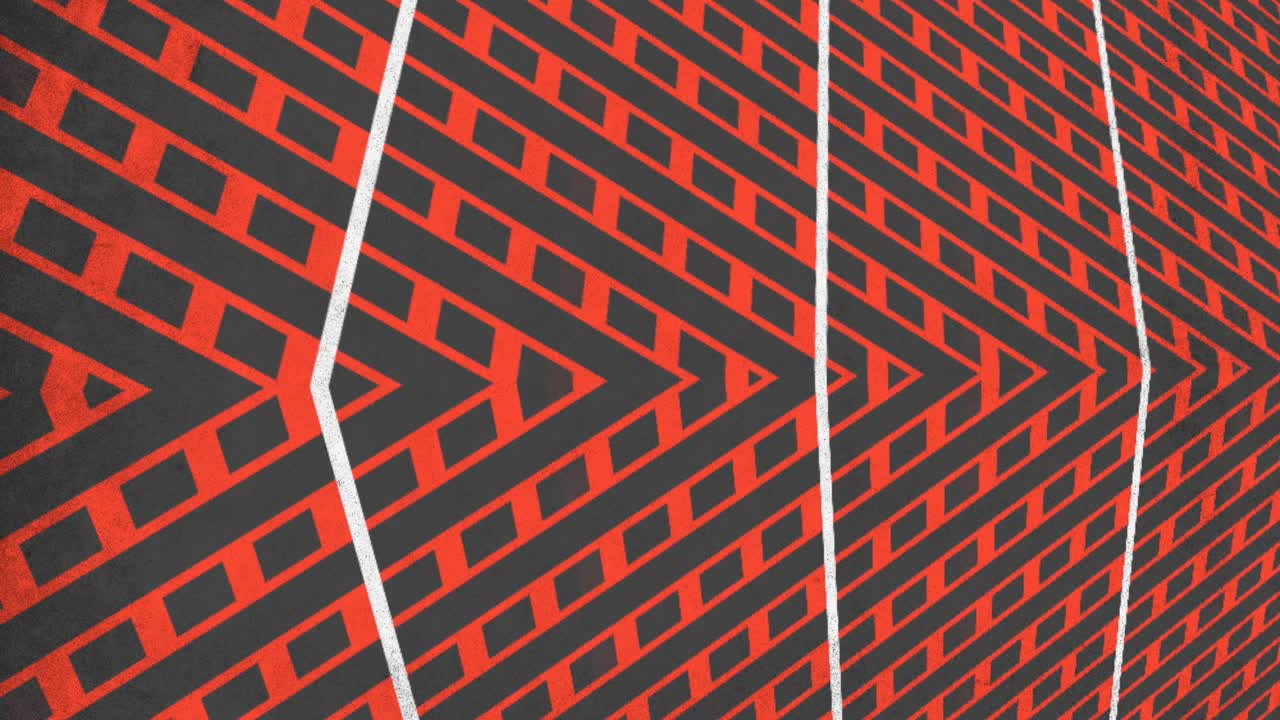 Abstract geometric pattern red and black lines in zigzag formation