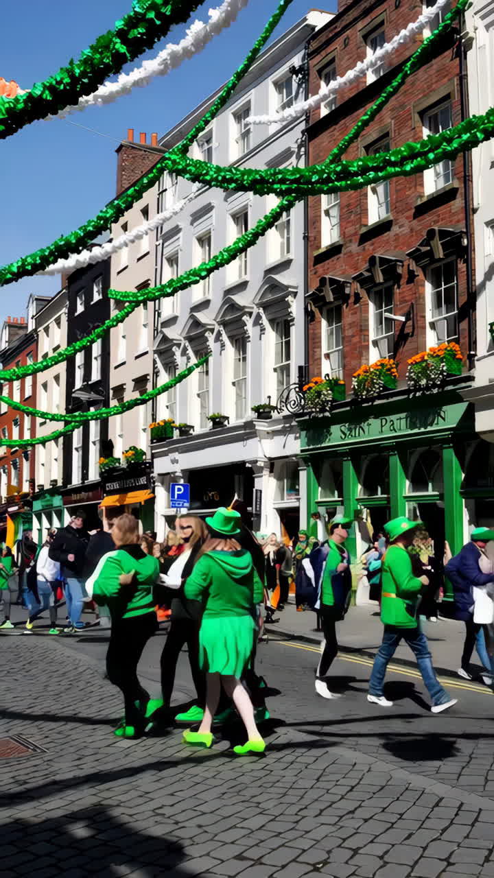 St. Patrick's Day Celebration on a City Street