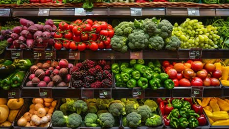 fresh produce display at grocery store