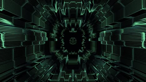 diseño de marco de alambre atmosférico corredor de túnel con luces y sombras ilustración 3d en vivo papel tapiz fondo de movimiento muestras visuales vj bucle