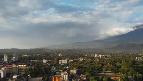 aerial view of the mount meru in arusha city, tanzania