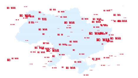 no war,text on the map of ukraine.protest against the war. red grunge text